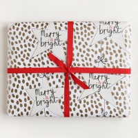 Merry & Bright Gold Spot & Star Wrapping Paper By Caroline Gardner